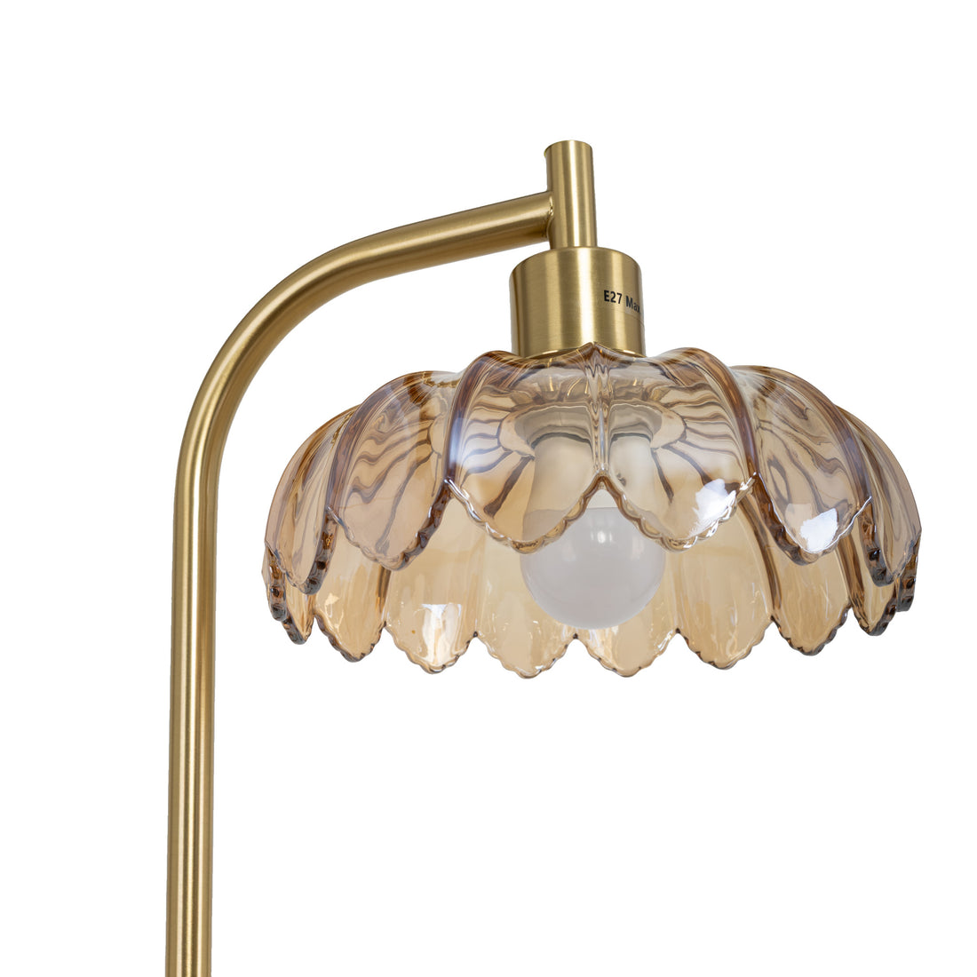 Camille Amber Petal Glass Floor Lamp — detail 3