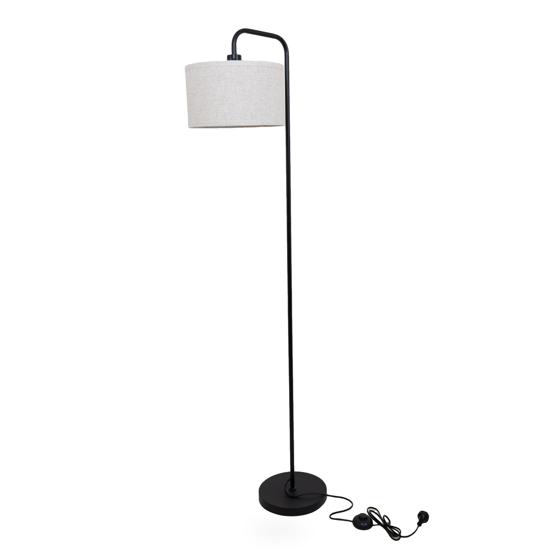 Marceau Linen Drum Floor Lamp — studio view 2