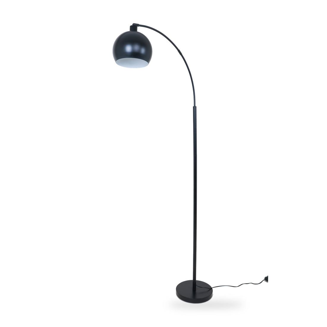 Saturne Black Globe Arc Floor Lamp — studio view 1