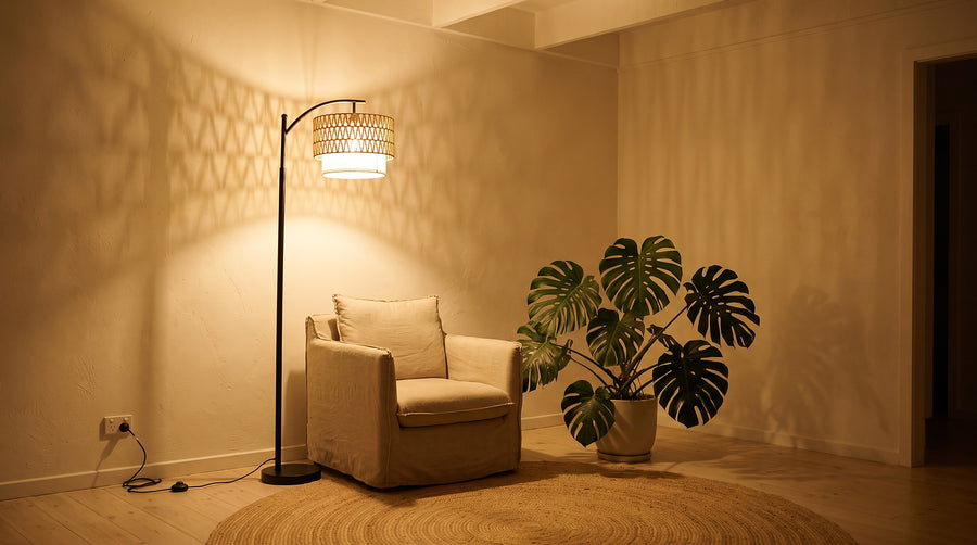 Fabric floor lamps and the light they make