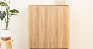 Best shoe cabinets NZ - Renne Oak Shoe Cabinet from C&F Creation