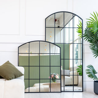 Window style mirrors with grid frames, bringing vintage charm and architectural detail to New Zealand interiors