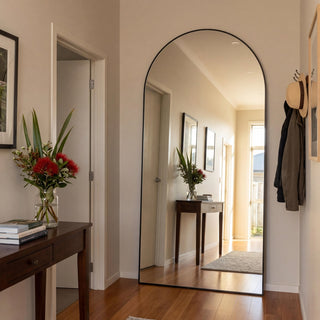 Elegant arched mirrors in various sizes and frame finishes, perfect for adding height and style to any room in your New Zealand home