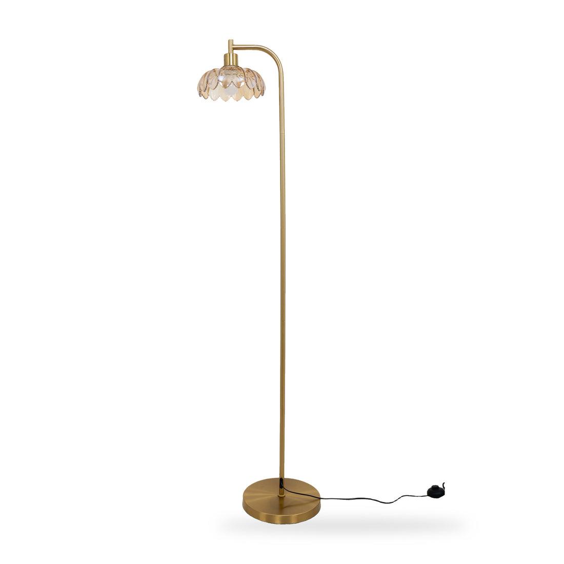 Camille Amber Petal Glass Floor Lamp &mdash; studio view 1