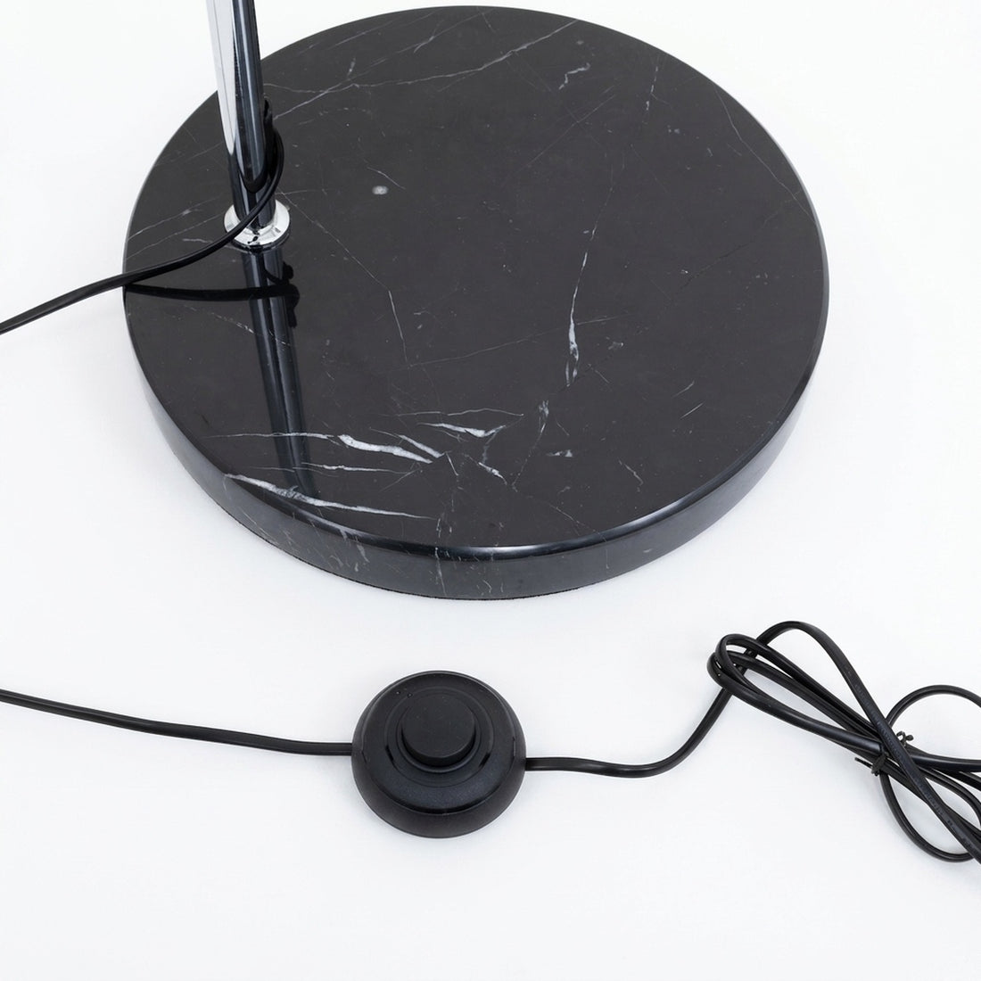 Cosmo Chrome Marble Base Floor Lamp &mdash; detail 3