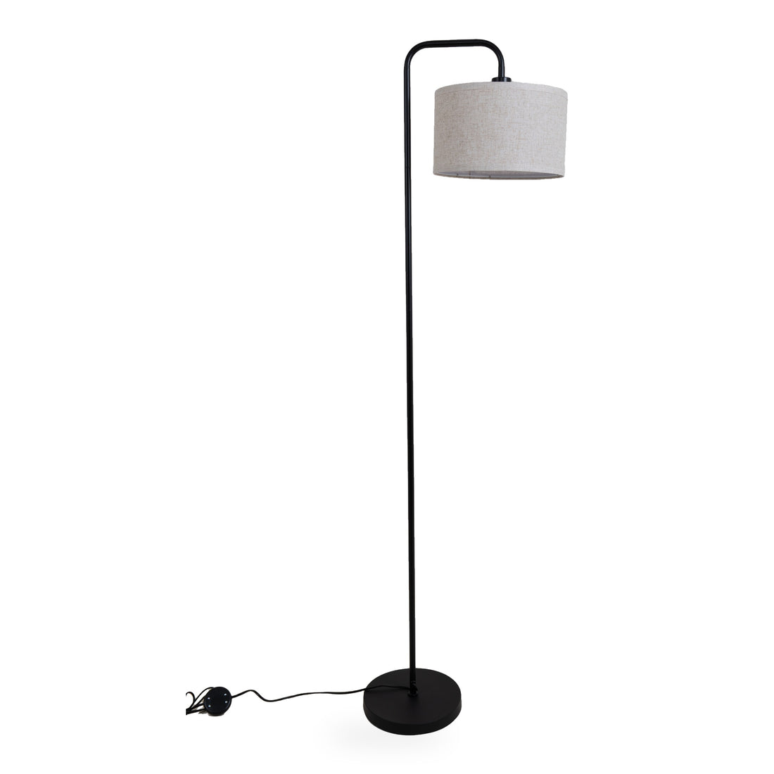 Marceau Linen Drum Floor Lamp &mdash; studio view 1