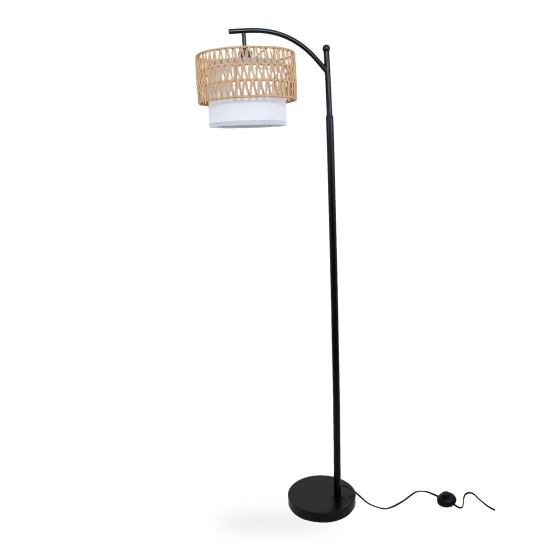 Rousseau Rattan Weave Floor Lamp &mdash; studio view 1